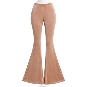 NEW MIRACLE EYE Golden Velvet Bellbottom Flare Pants SIZE XS